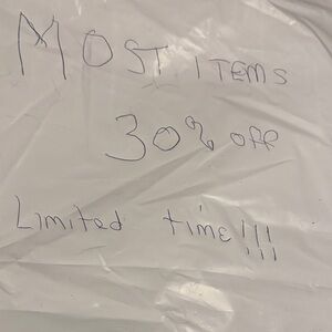 30% off most items in closet